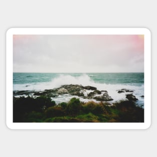 Film photo of a crashing wave at Bluff, New Zealand Sticker